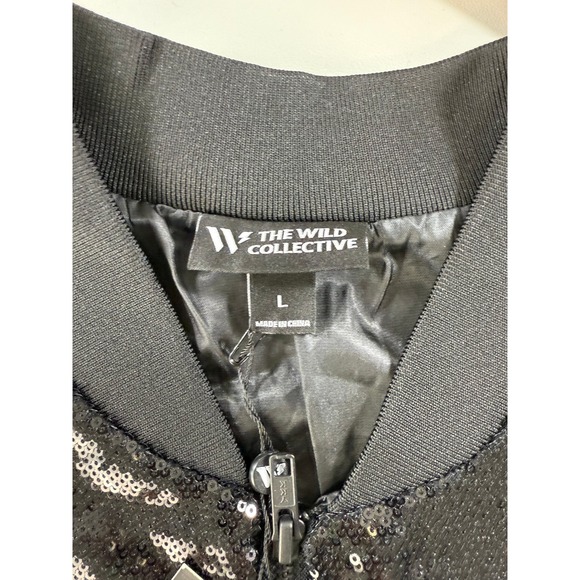 Wild Collective Pittsburgh Steelers Sequin Womens Bomber Jacket Womens Large New - Picture 4 of 12
